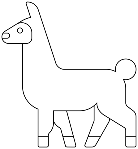 Llama Emoji Coloring Page